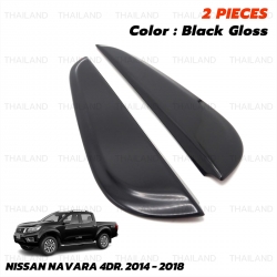 คิ้วเสาประตูท้าย 1 ชิ้น สีดำเงา สำหรับ Nissan Navara NP300 D23 ปี 2014-2022